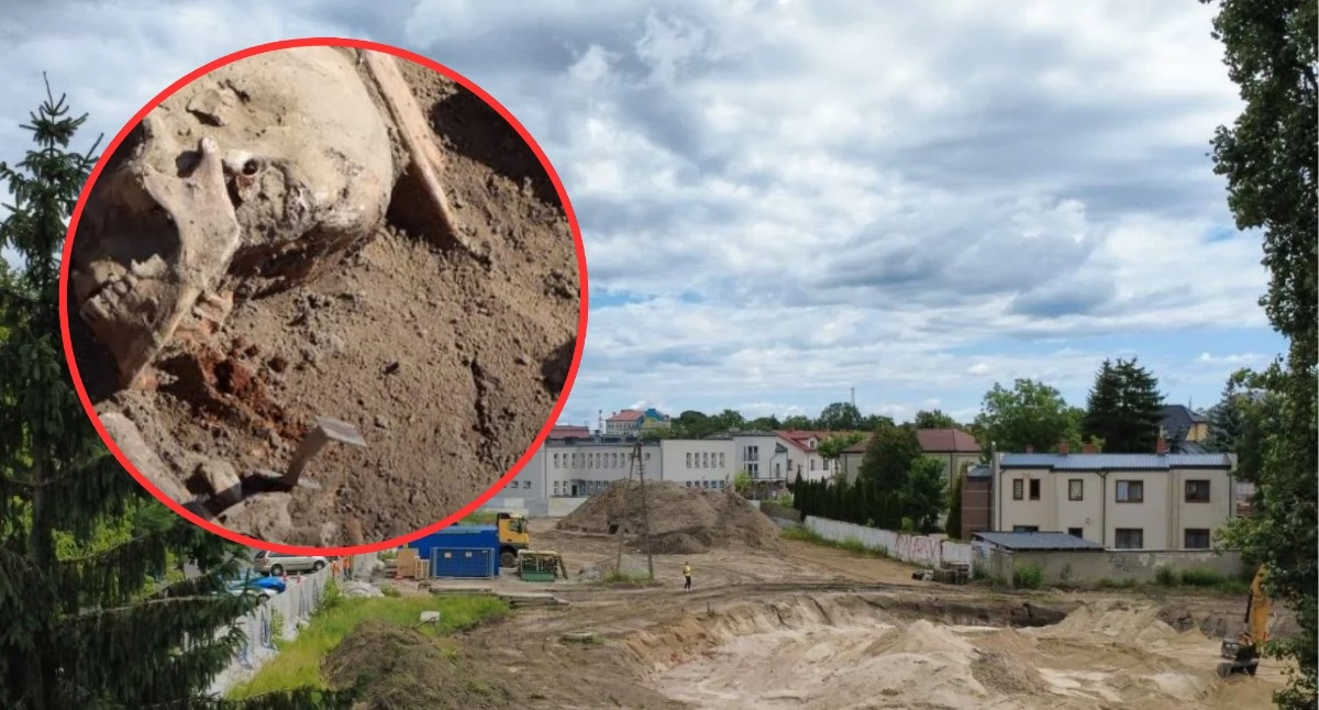 Makabryczne odkrycie w centrum Ostrołęki. Na placu budowy natrafiono na ludzkie szczątki