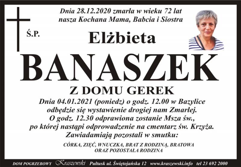 Elżbieta Banaszek z domu Gerek