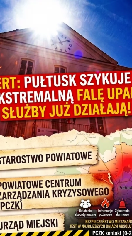 EKSTREMALNY UPAŁ W POWIECIE PUŁTUSKIM! Służby ostrzegają!