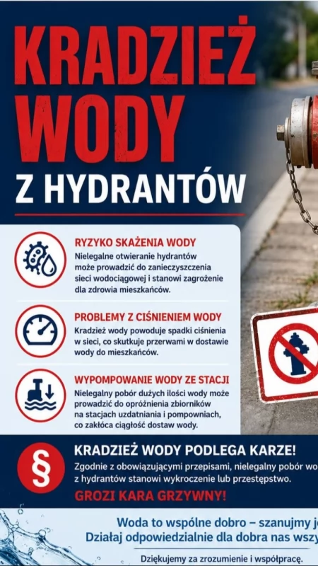 Ktoś kradnie wodę z hydrantów?!