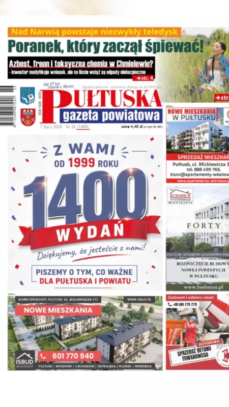 W 26 numerze Pułtuskiej Gazety Powiatowej