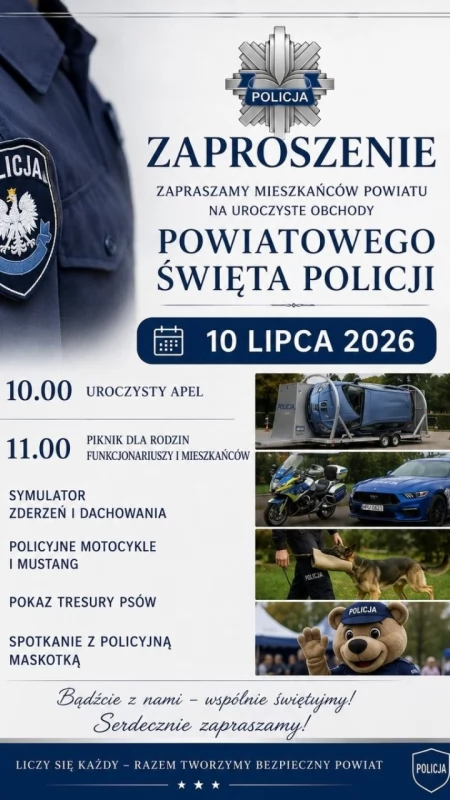 Święto Policji 2026 – Policja zaprasza na powiatowe obchody 