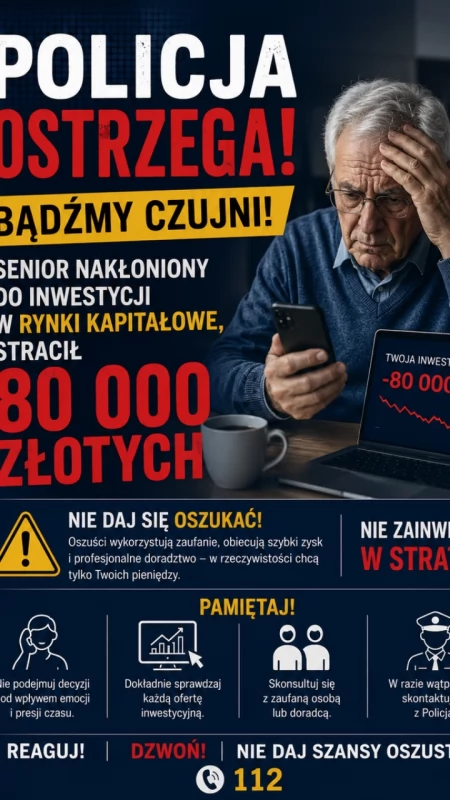 Stracił 80 tysięcy złotych w kilka chwil. Przejmująca historia 72-latka z powiatu pułtuskiego
