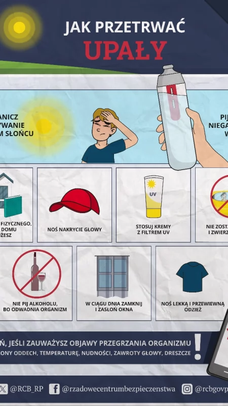 Jak przetrwać upał? - porady Rządowego Centrum Bezpieczeństwa