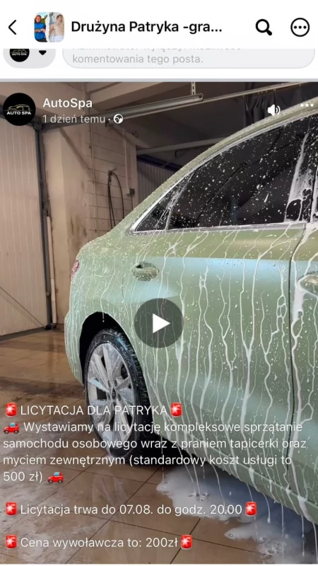 Pułtuskie Auto Spa dla Patryka! Wylicytuj profesjonalną usługę i pomóż młodemu mieszkańcowi Pułtuska!