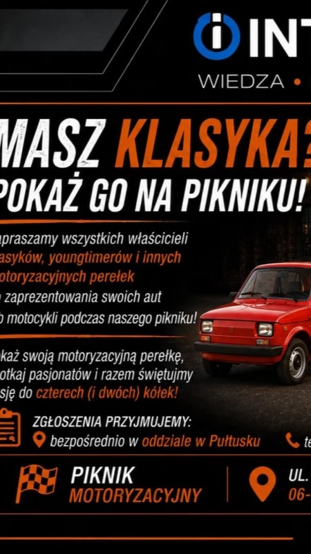 Piknik Motoryzacyjny w Pułtusku: Masz klasyka? Pokaż go na wydarzeniu!