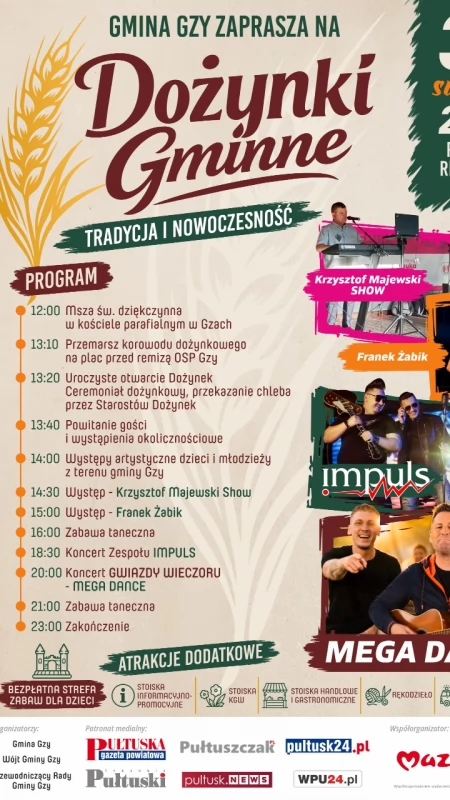 Tradycja i Nowoczesność – Gmina Gzy zaprasza na Dożynki Gminne 2026