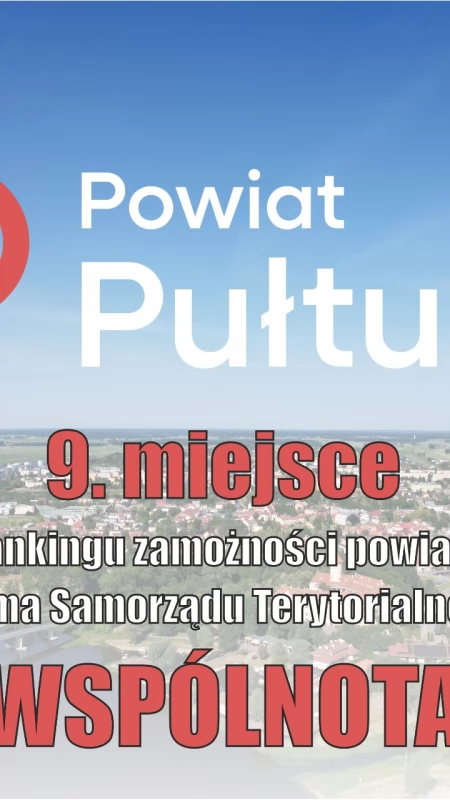 Powiat Pułtuski w ścisłej czołówce rankingu zamożności Pisma Samorządu Terytorialnego „Wspólnota”