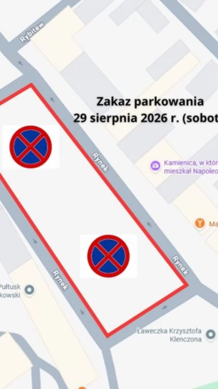 Tymczasowy zakaz parkowania na Rynku z powodu „Rajdu do Bram Mazur”