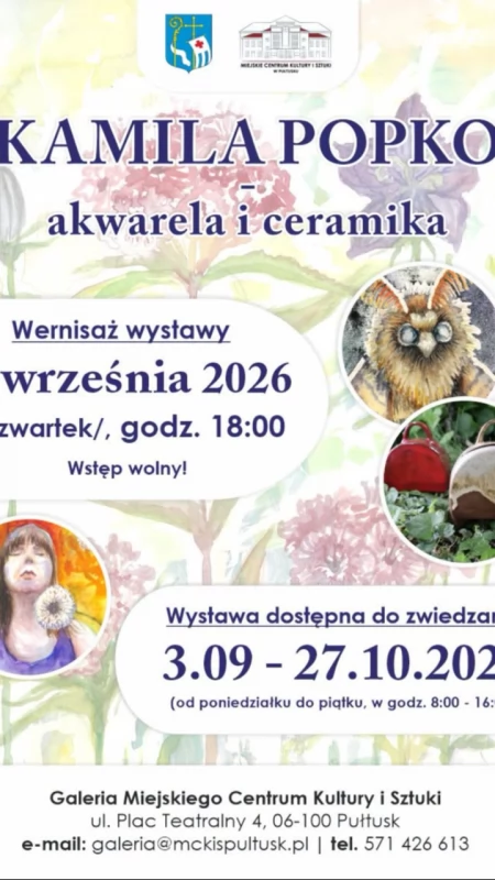 Barwy i forma w dialogu z naturą. Wystawa prac Kamili Popko w Galerii MCKiS w Pułtusku. Wernisaż już w najbliższy czwartek!