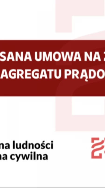 Podpisanie umowy na zakup mobilnego agregatu prądotwórczego