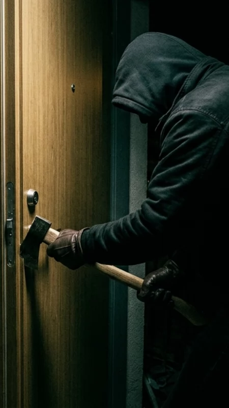 Z siekierą na drzwi. Agresor z powiatu pułtuskiego zatrzymany przez policję