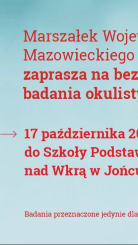 Już 17 października darmowe badania okulistyczne w Jońcu
