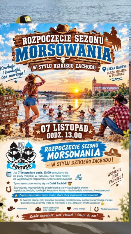 Rozpoczęcie Sezonu Morsowania w Pułtusku! Też morsujesz? Wskakuj w kowbojski kapelusz!