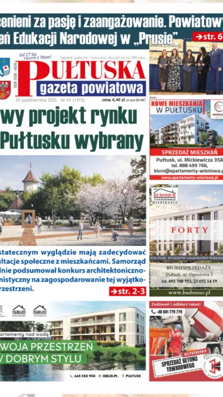 41. numer „Pułtuskiej Gazety Powiatowej” w sprzedaży od wtorku, 20 października, a w nim: