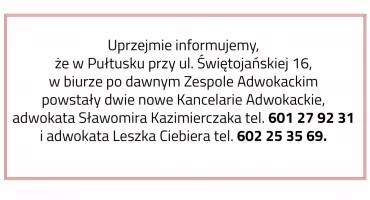 Nowe kancelarie adwokackie