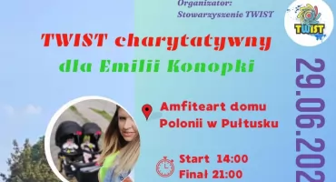 W najbliższą niedzielę TWIST dla Emilii Konopki. Nie może tam Was zabraknąć!