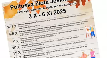 „Pułtuska Złota Jesień 2025” – jesienny kalendarz wydarzeń z myślą o seniorach