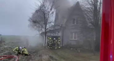 Pożar poddasza w Zatorach