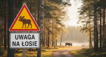 Uwaga na łosie! Groźny weekend na drogach powiatu pułtuskiego
