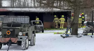 Pożar garażu w Gródku Rządowym