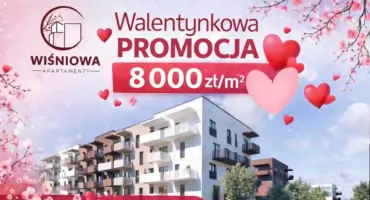 Wyjątkowa promocja walentynkowa w Apartamentach Wiśniowa! U nas walentynki trwają do końca lutego. Nie czekaj!