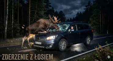 Niebezpiecznie na drogach: Wypadek w Witkach i zderzenie z łosiem
