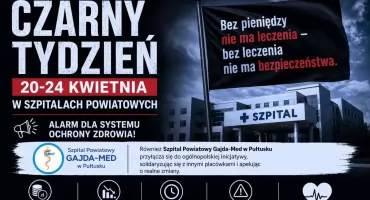 Czarny Tydzień w szpitalach powiatowych. Do protestu dołączył Szpital Powiatowy Gajda-Med w Pułtusku