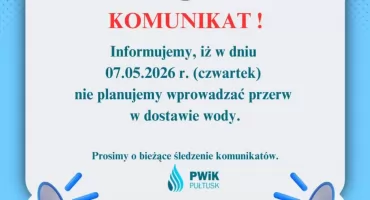 Dziś będzie woda! – komunikat PWiK