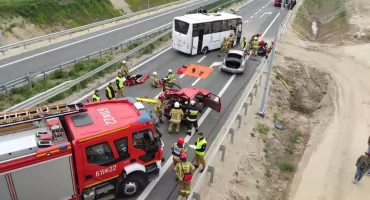 Strażacy trenowali na nowej obwodnicy Pułtuska
