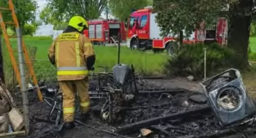 Płonął budynek gospodarczy