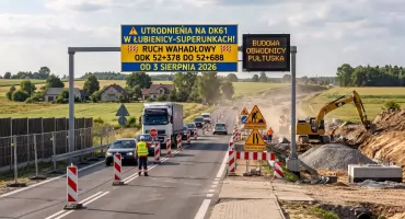 Uwaga kierowcy! Utrudnienia i ruch wahadłowy na DK61 w Łubienicy-Superunkach