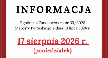 Informacjia o dniu wolnym od pracy 