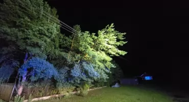 Powalone drzewa, uszkodzone dachy i zerwane linie energetyczne – skutki wichury w powiecie pułtuskim
