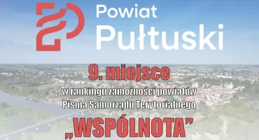 Powiat Pułtuski w ścisłej czołówce rankingu zamożności Pisma Samorządu Terytorialnego „Wspólnota”